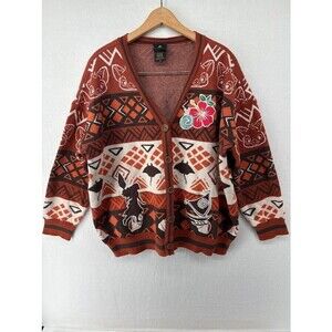 Box Lunch Women's Size 3X‎ Disney Moana Cardigan Sweater Brown